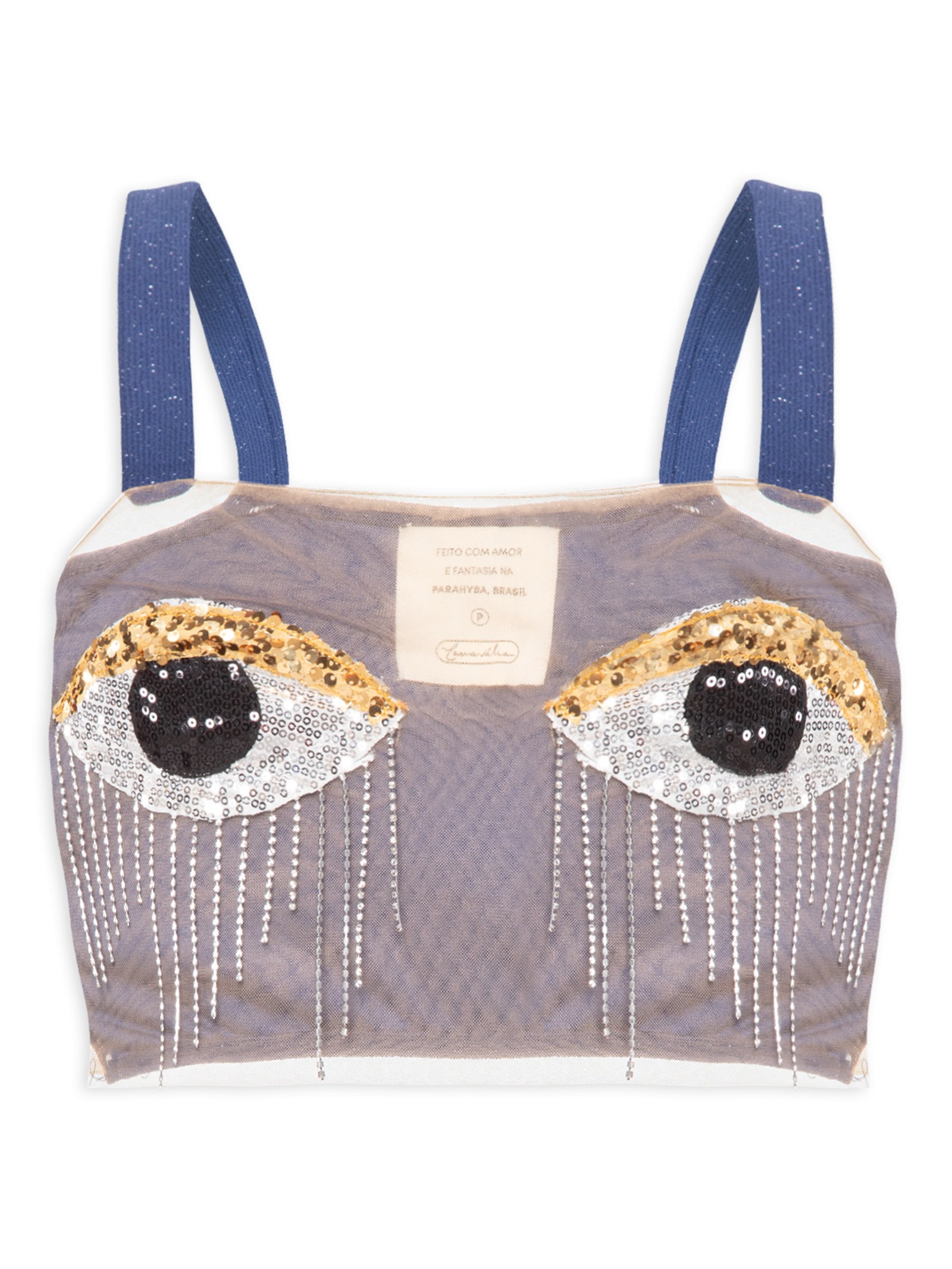 Top Gal Olhos Azul Carnavália