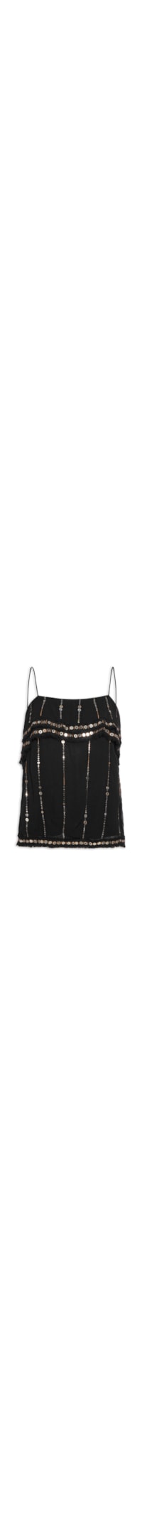 Top Gypsy Com Lantejoulas - Preto