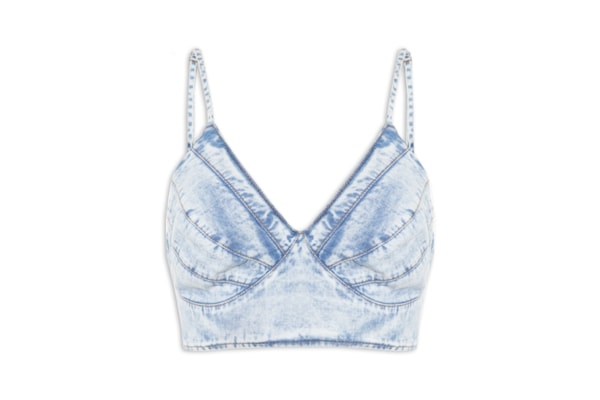 Top Jeans De Alça - Azul