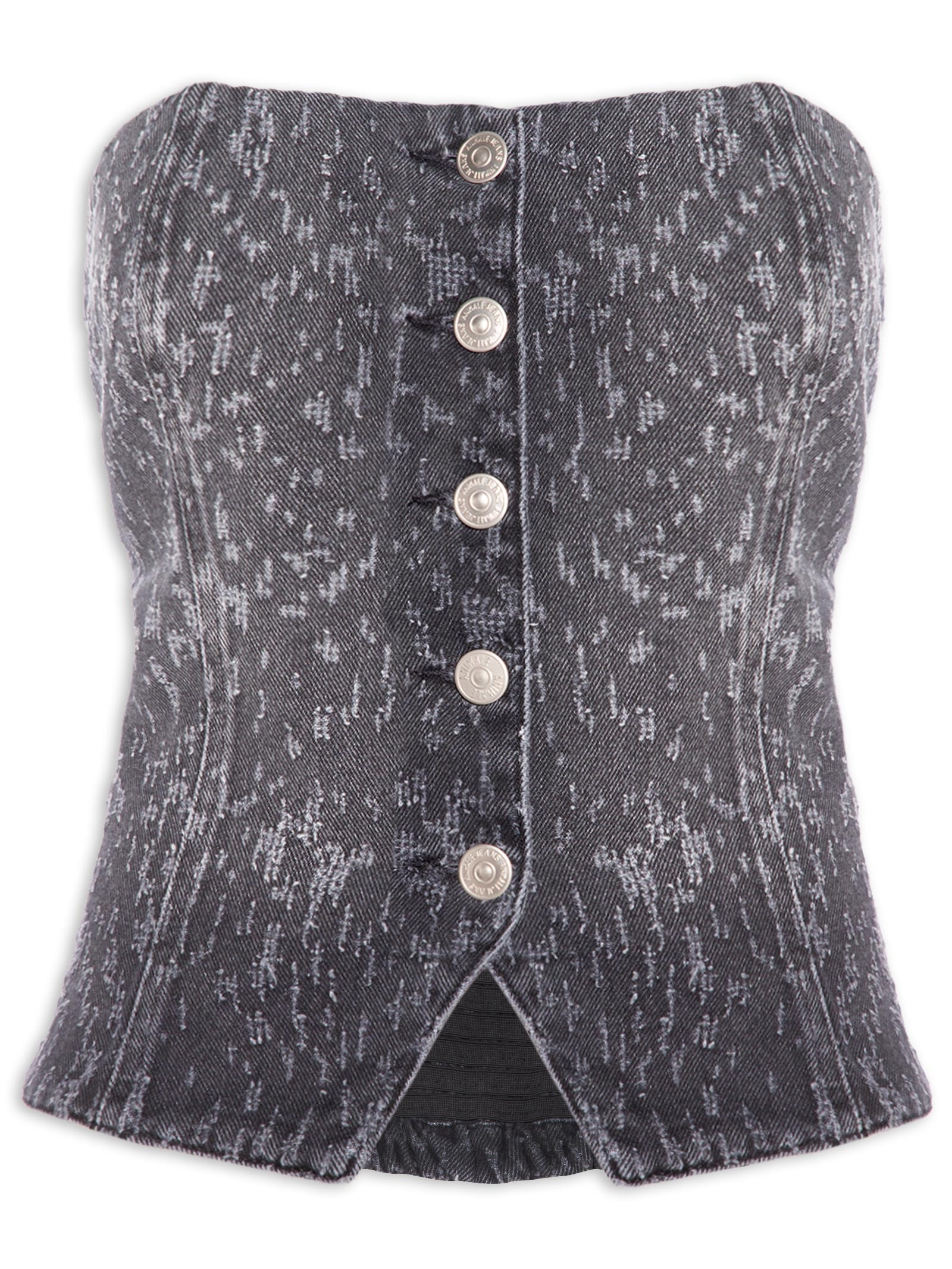 Top Jeans Decote Reto Preto Animale Jeans