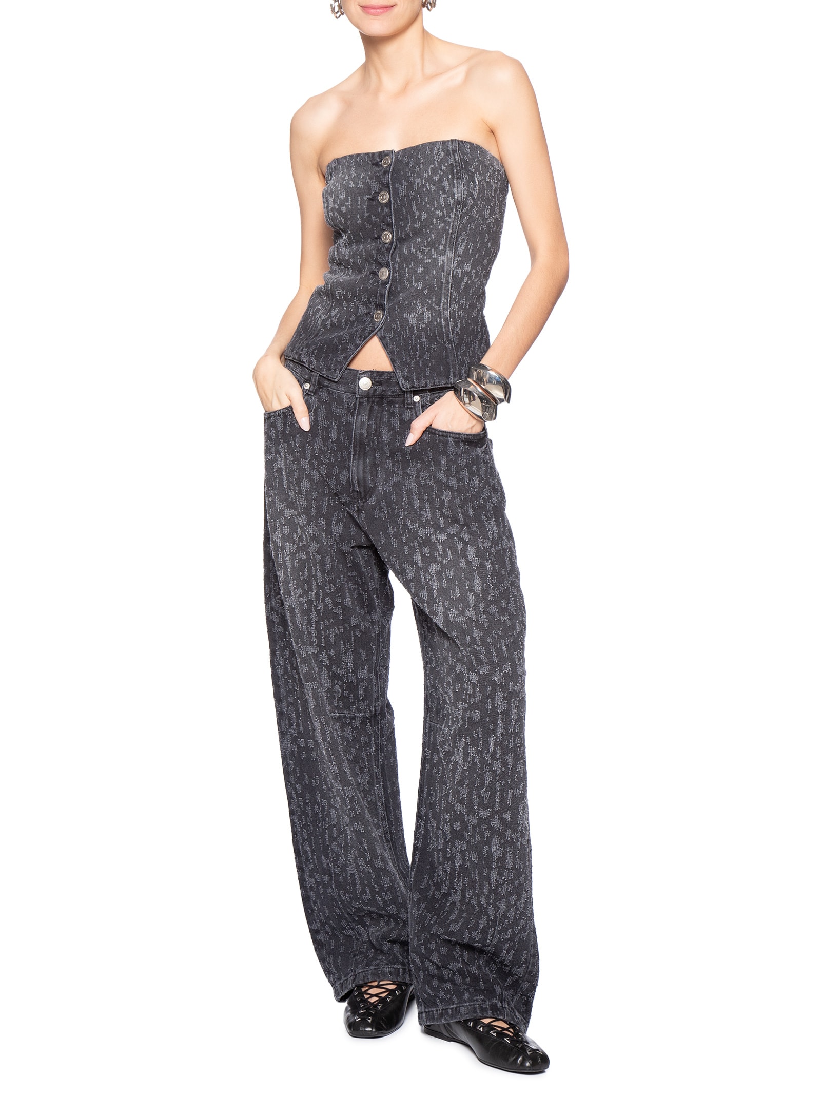 Top Jeans Decote Reto Preto Animale Jeans