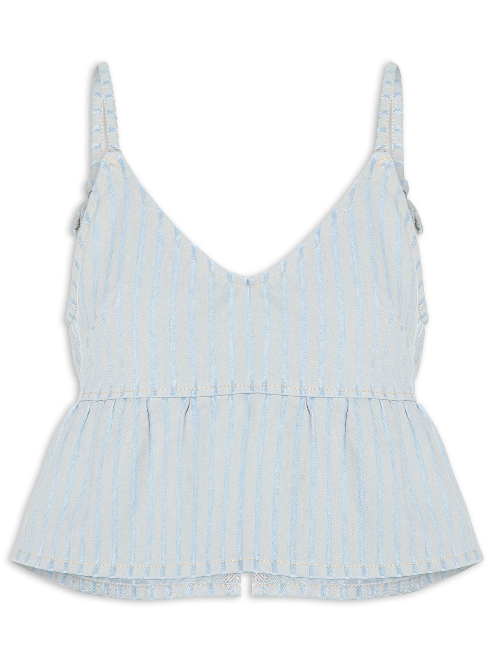 Top Jeans Listrado Azul Farm