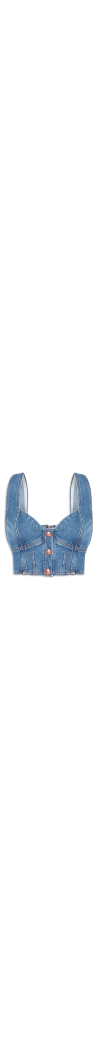 Top Jeans Recortes - Azul