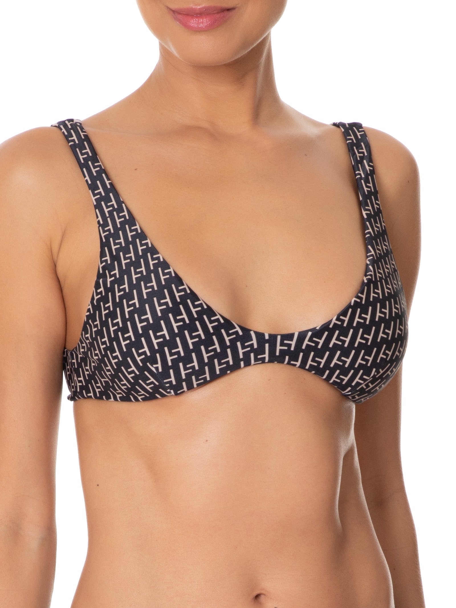 Top Juliana Estampado Estampa H Preto Haight