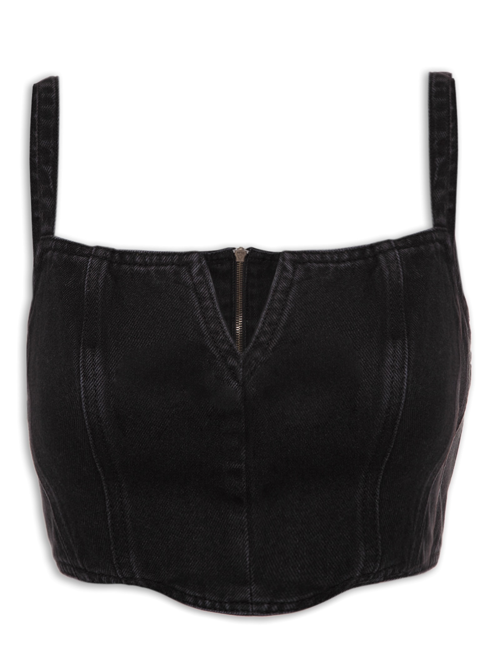 Top Justo Alça Decote V - Preto - Morena Rosa