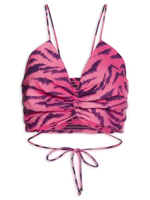 Top Justo Alça Regulagem Frontal - Rosa