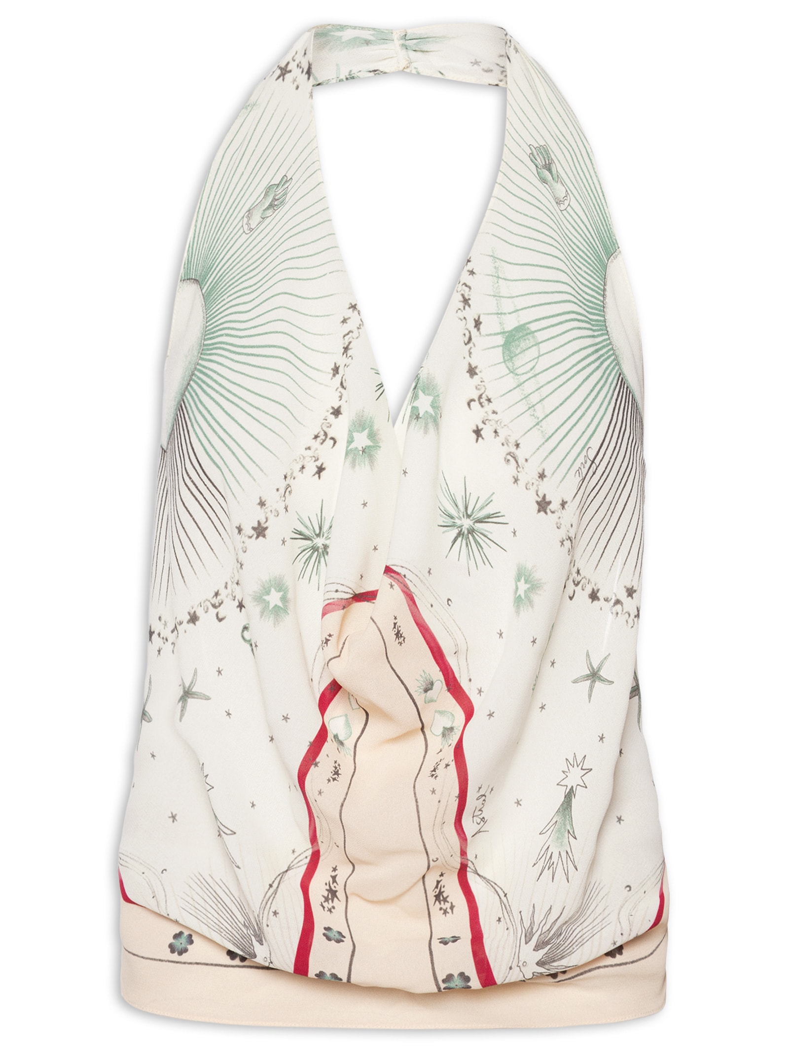 Top Lenço Aqua Astral Off White Animale