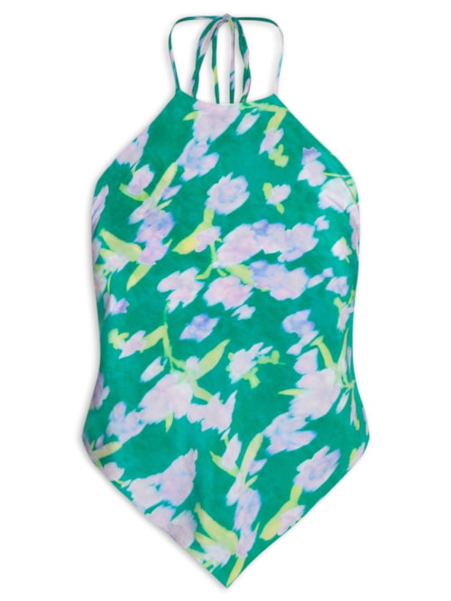 Top Lenço Floral Vagalume Color – Verde