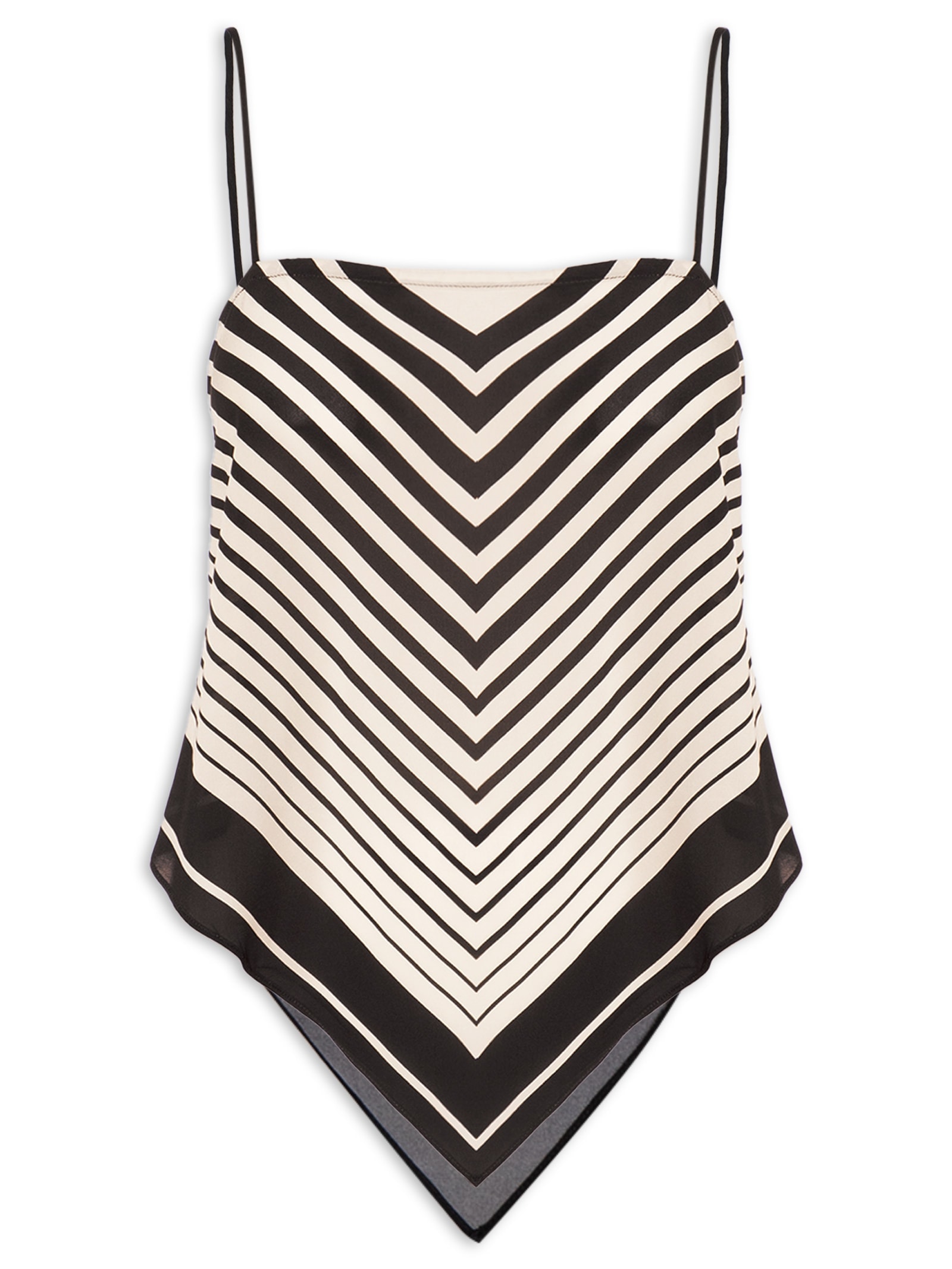 Top Lenço Listra Pb Preto Animale