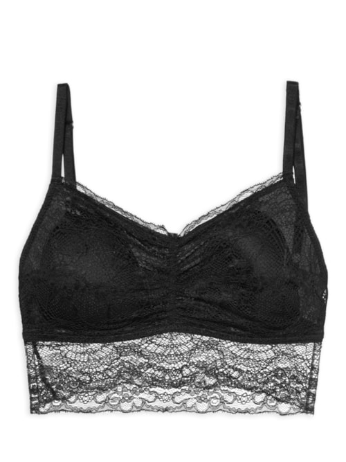 Top Leve com Bojo Removível Renda Essencial – Preto