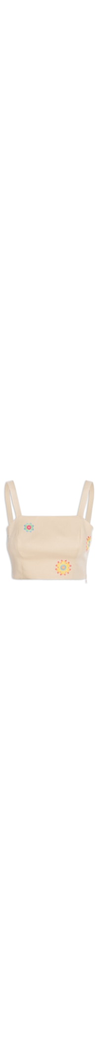 Top Linho Bordado Color - Bege