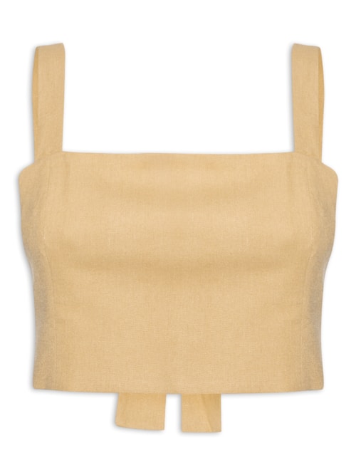 Top Linho Com Fivela – Bege