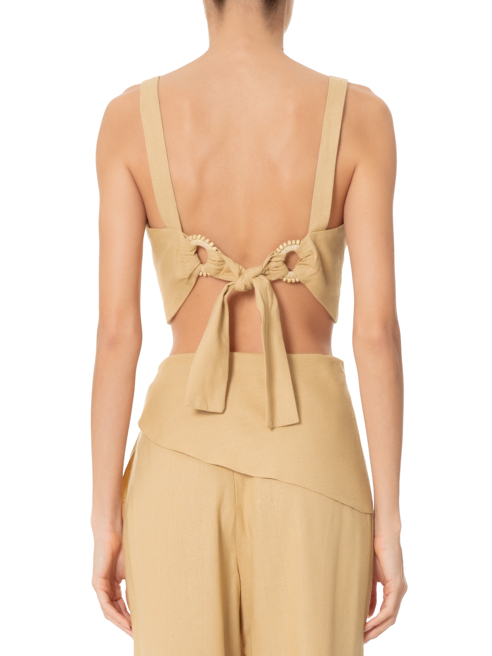 Top Linho Com Fivela Bege Dress To