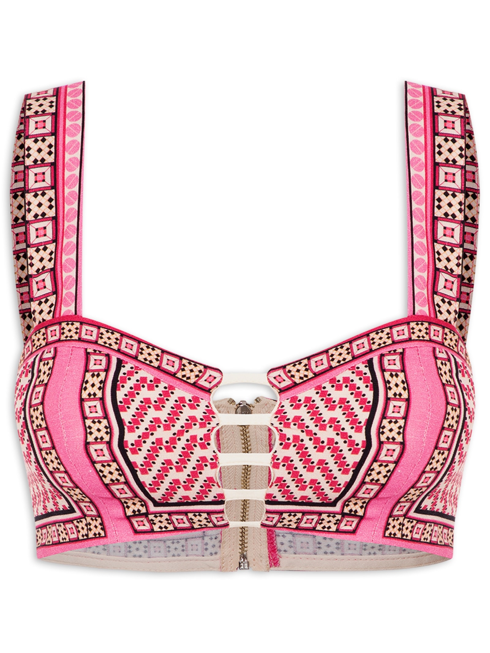 Top Linho Estampado Rosa Colcci