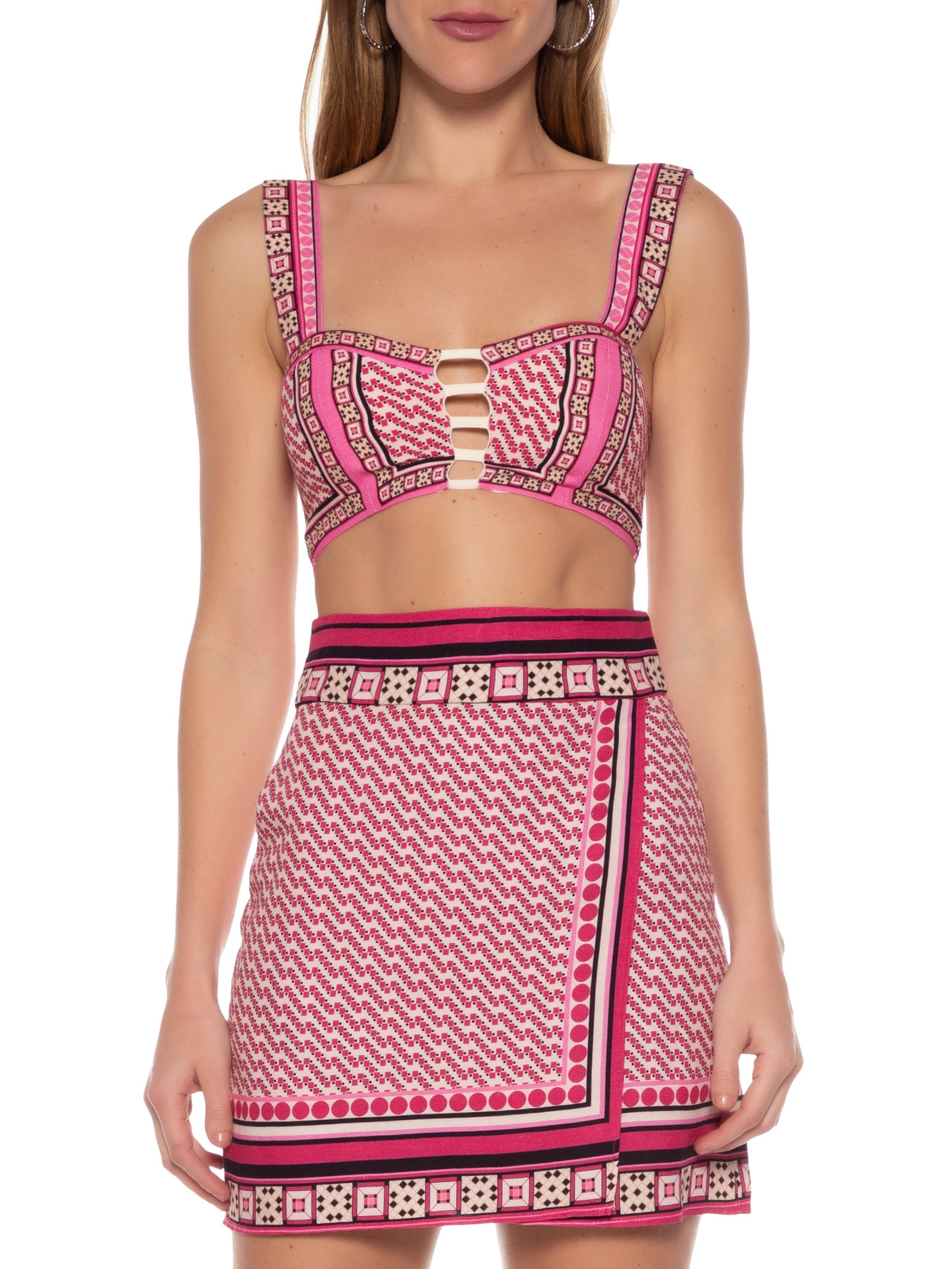 Top Linho Estampado Rosa Colcci