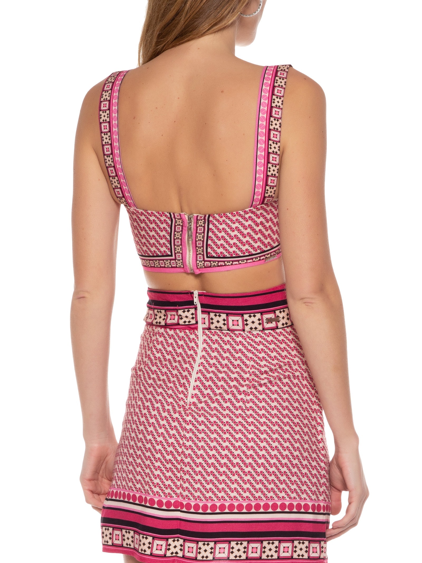 Top Linho Estampado Rosa Colcci
