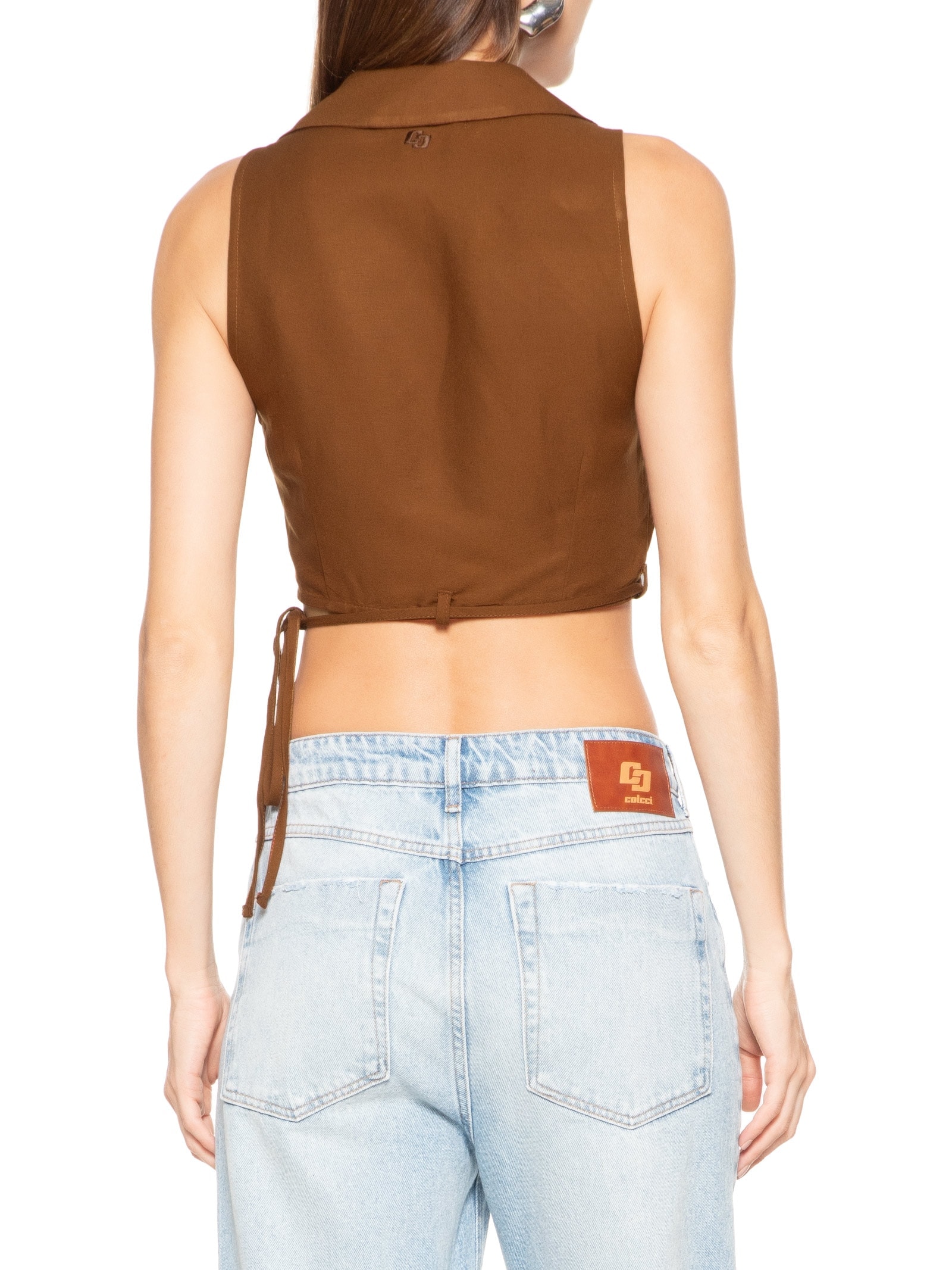 Top Linho Marrom Colcci