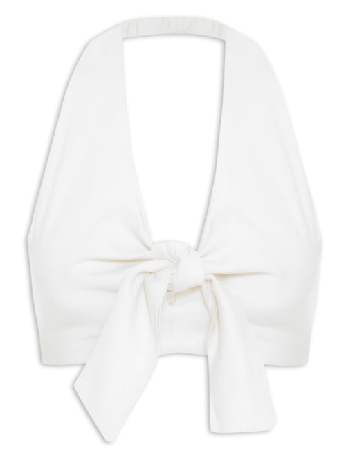 Top Linho Nó Frente – Off White