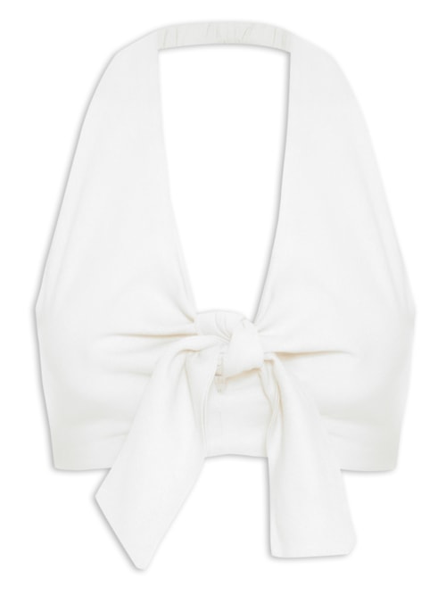 Top Linho Nó Frente - Off White