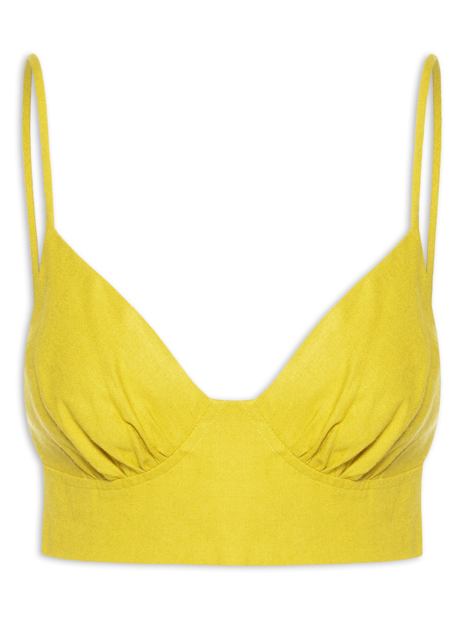 Top Linho Recorte Busto Verde Dress To