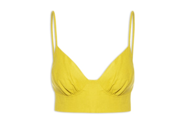 Top Linho Recorte Busto - Verde