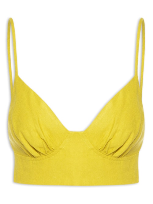 Top Linho Recorte Busto – Verde