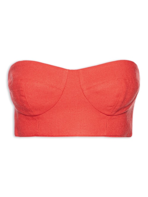 Top Linho Recorte Busto - Vermelho