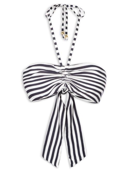 Top Listrado Com Amarração – Azul