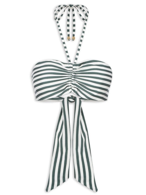 Top Listrado Com Amarração – Verde