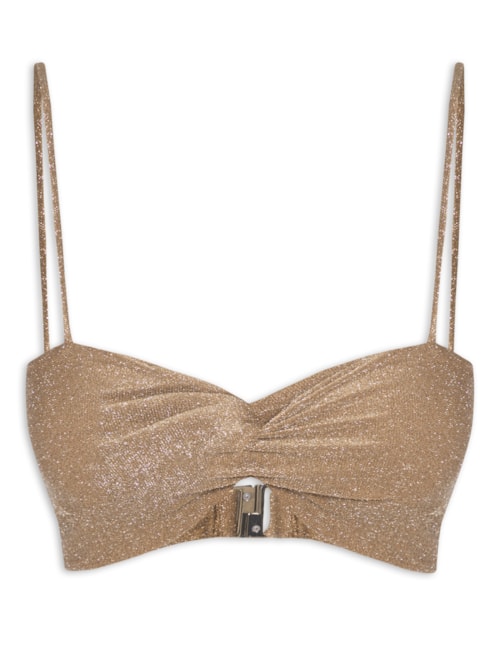 Top Lurex Assimétrico - Dourado