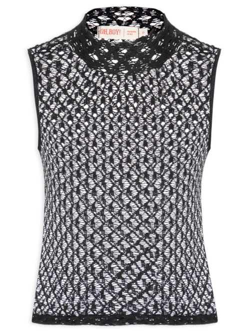 Top Malha Laise – Preto