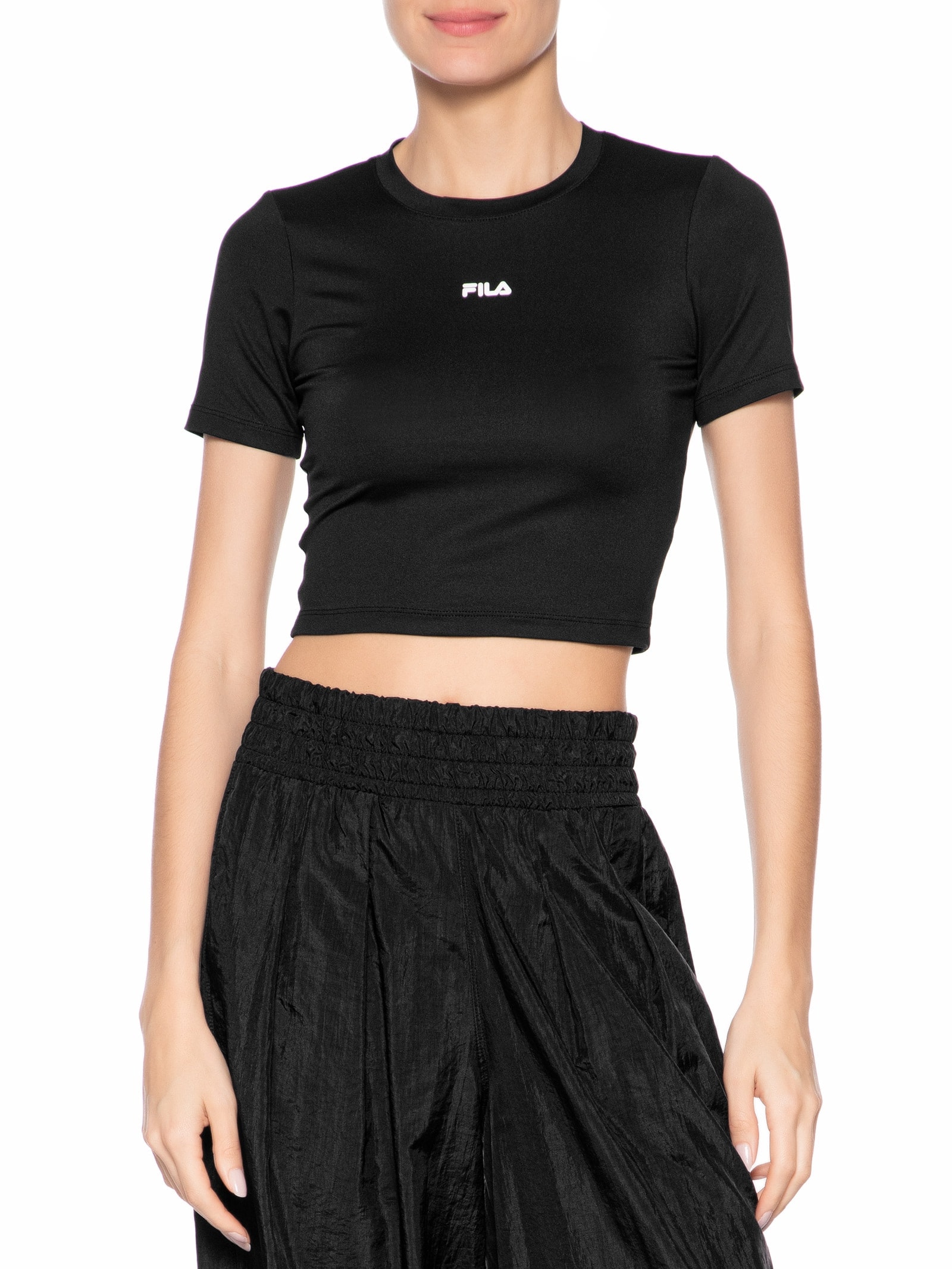 Top Manga Curta Essencial Preto Fila