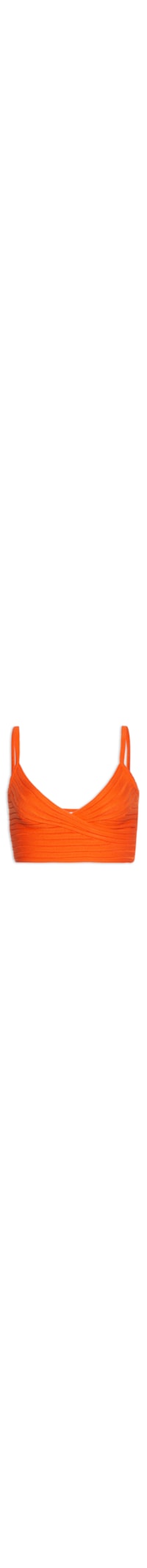 Top Maxi Canelado Em Tricot - Laranja