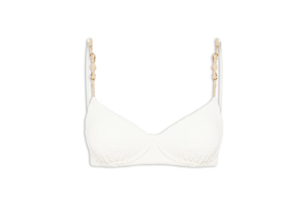 Top Meia Taça Com Textura Liso - Branco