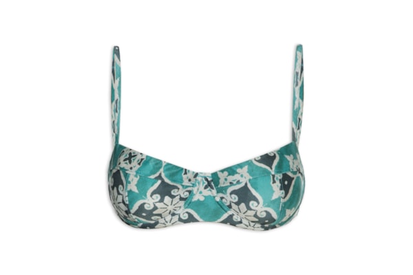 Top Meia Taça Estampado - Azul 
