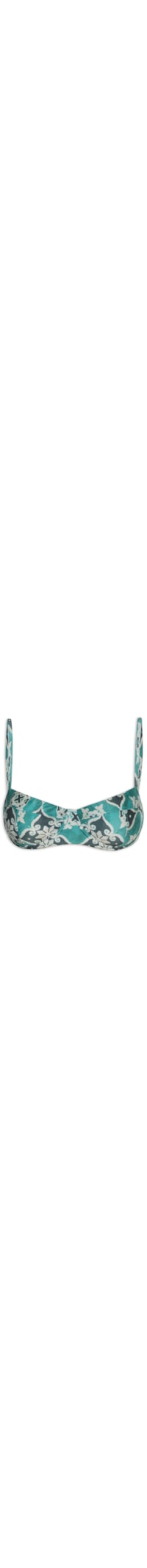 Top Meia Taça Estampado - Azul