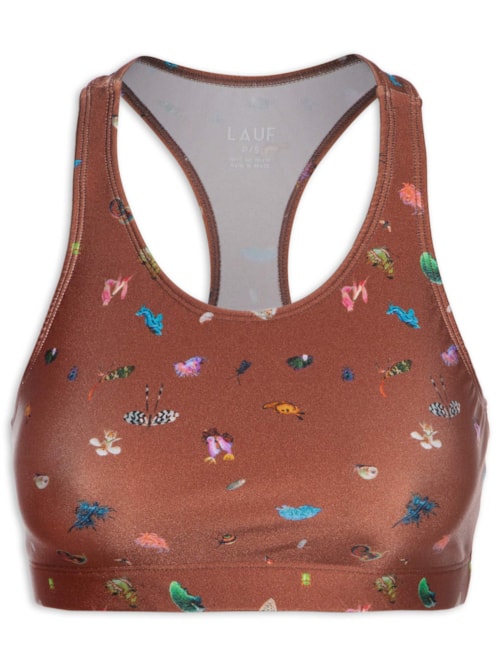 Top Nadador Basic Estampado Bugs – Marrom