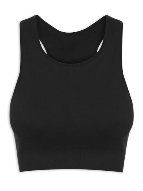 Top Nadador Basic Sem Costura – Preto