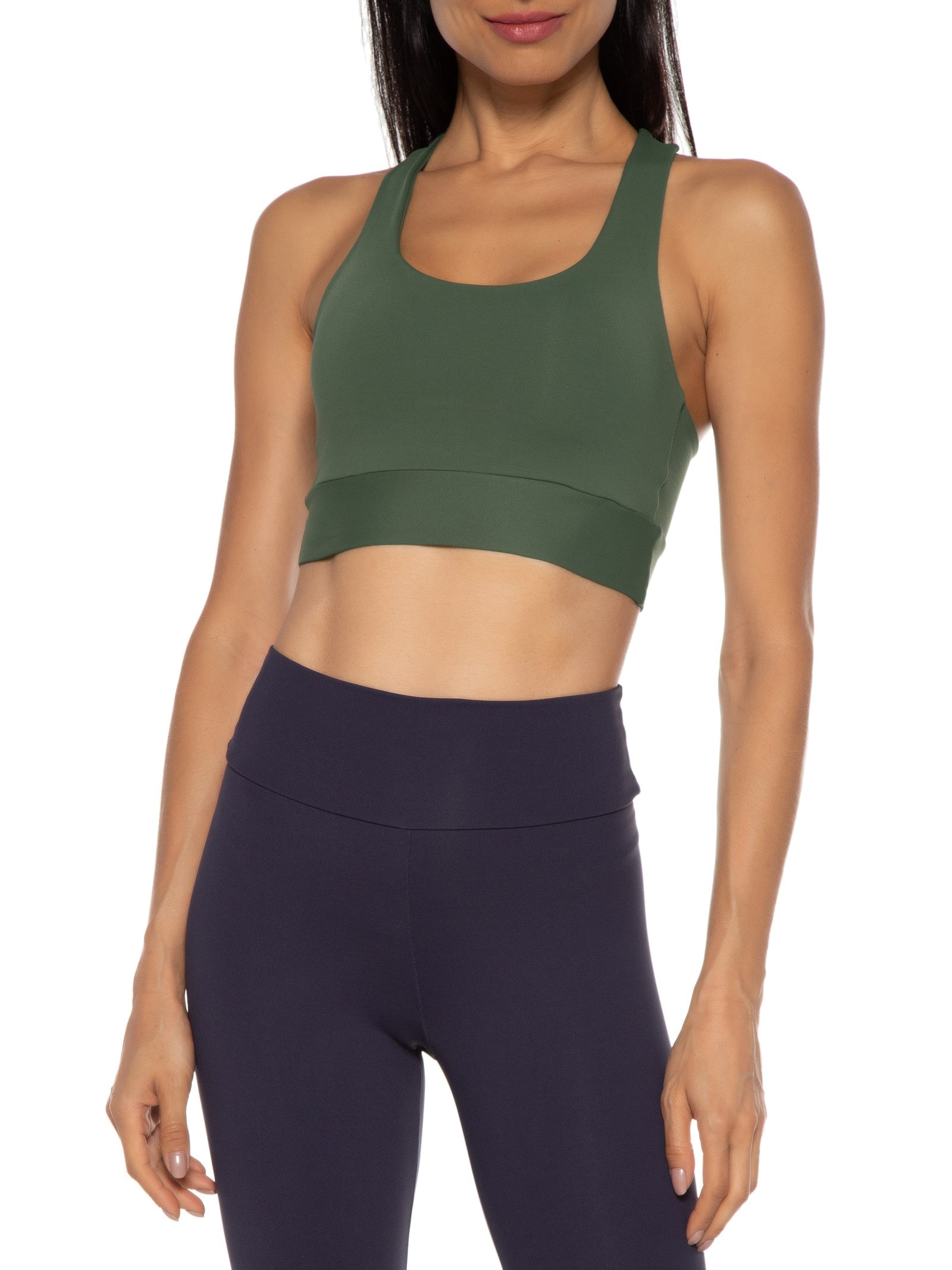 Top Nadador Liso Verde Body For Sure