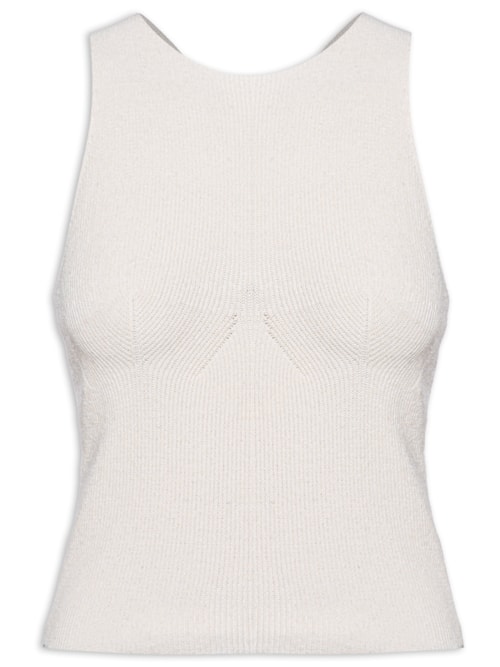 Top Nadador Tricot Ribana – Bege