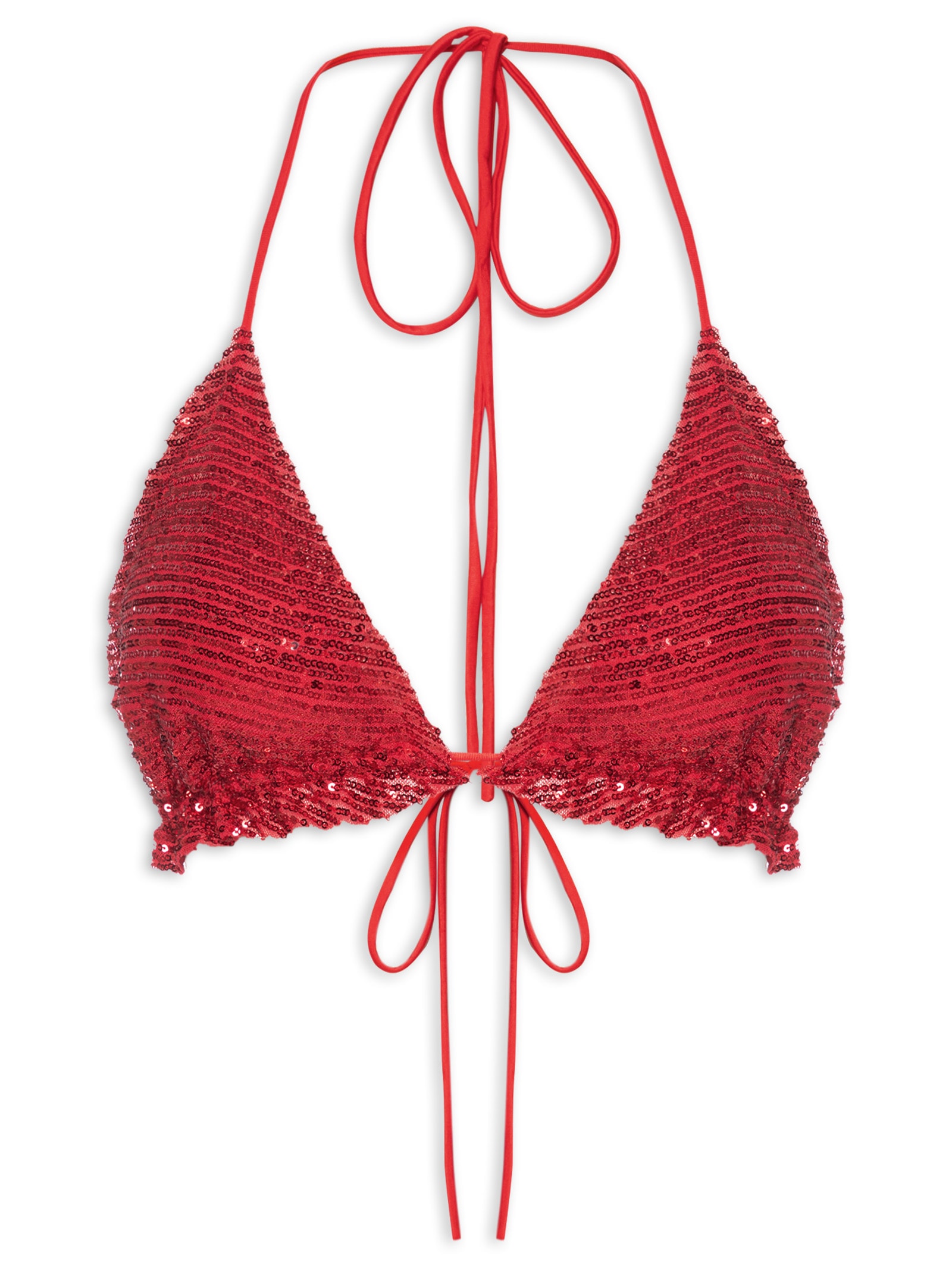 Top Paetê Bicolor Vermelho Dress To