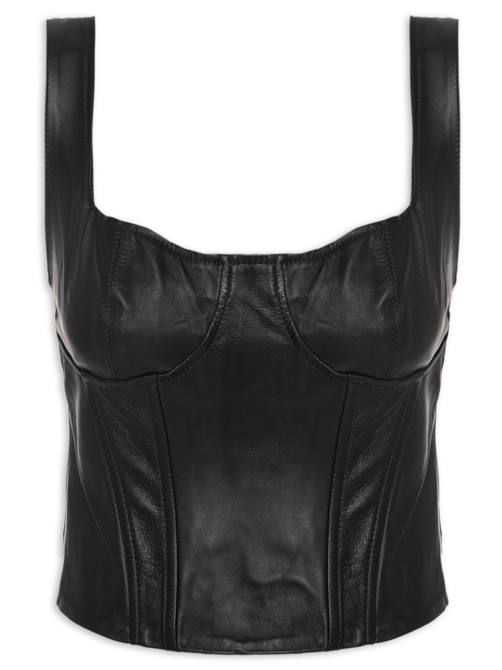 Top Pamela Couro Preto Le Lis