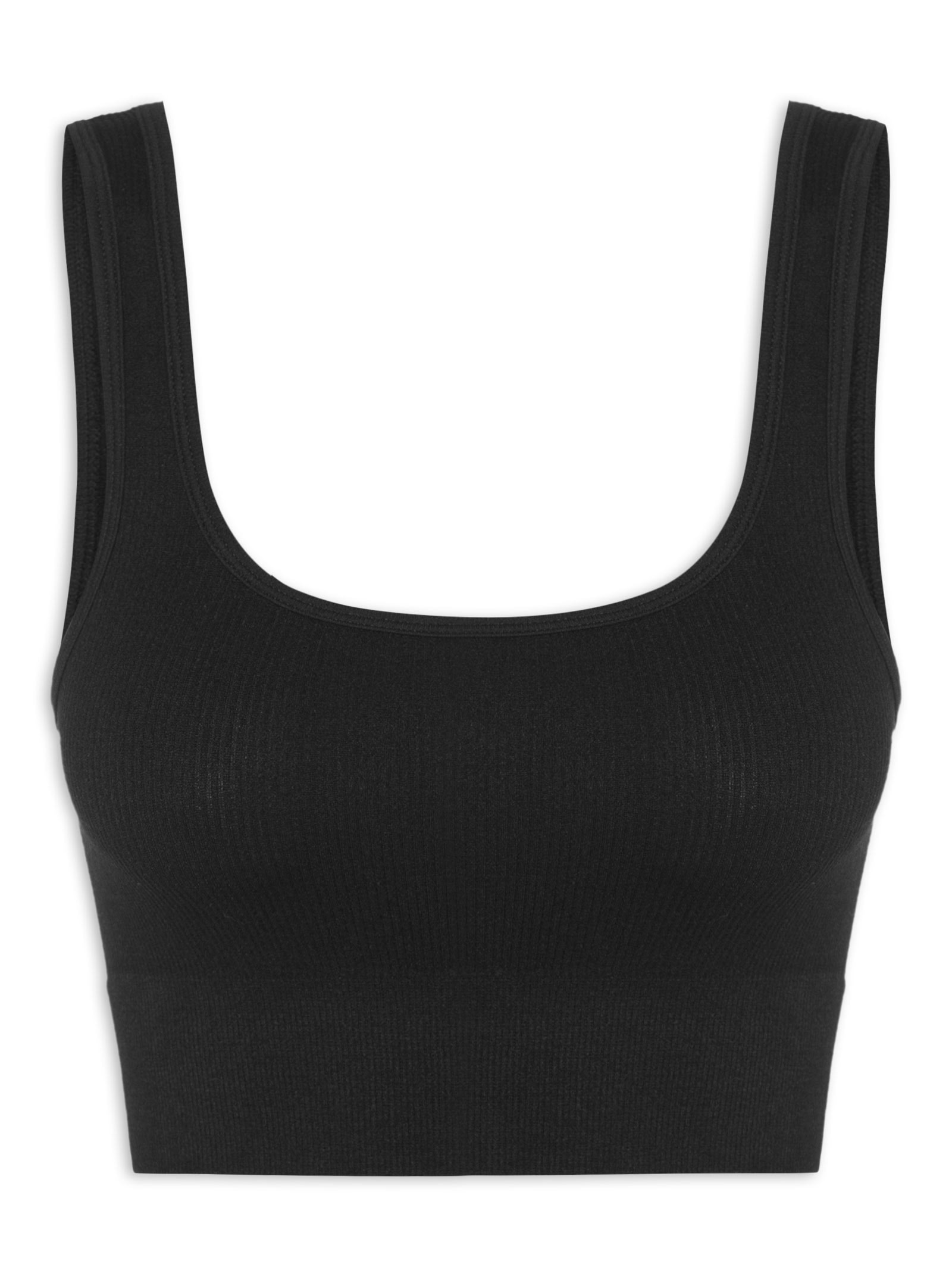 Top Poliamida Canelado Preto Basiq