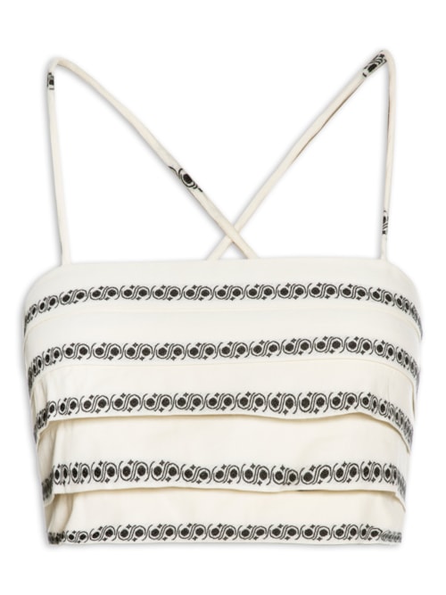 Top Pregas Jacquard Geo Caleidoscopio – Off White
