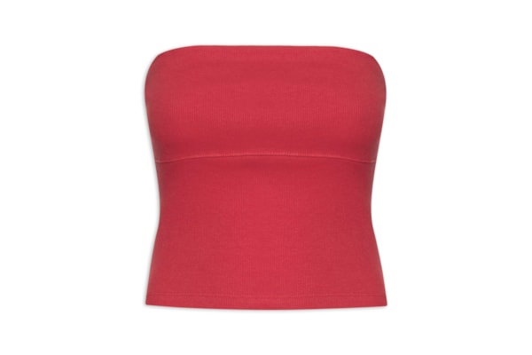 Top Recorte Sem Alça - Vermelho