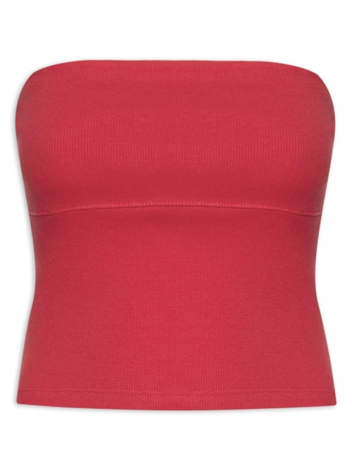 Top Recorte Sem Alça – Vermelho