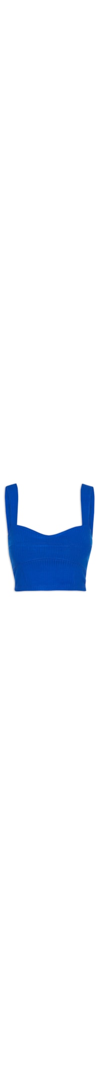 Top Recortes Rib - Azul