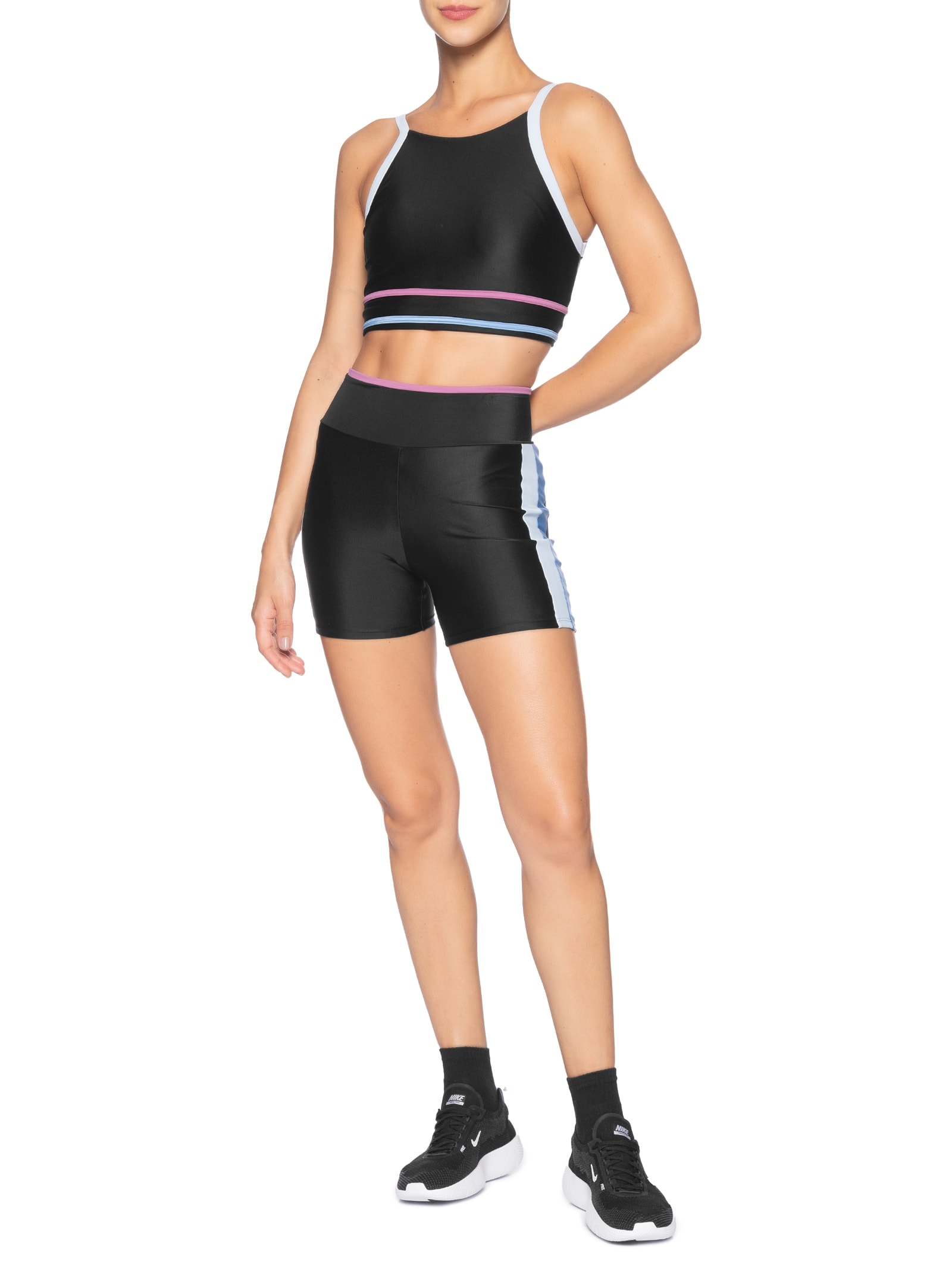 Top Regata Liso Pop Preto Body For Sure