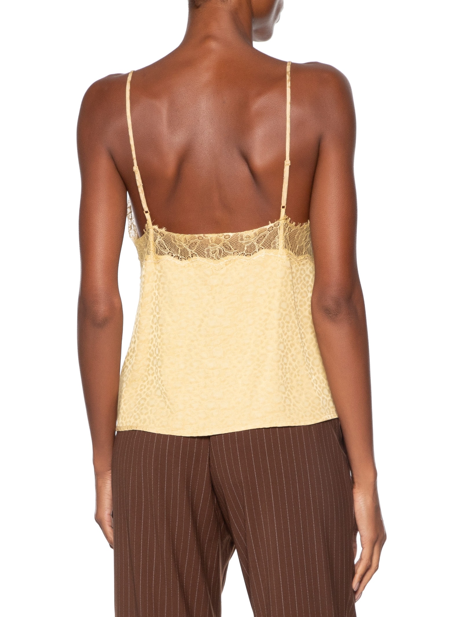 Top Renda Jacquard Amarelo Animale