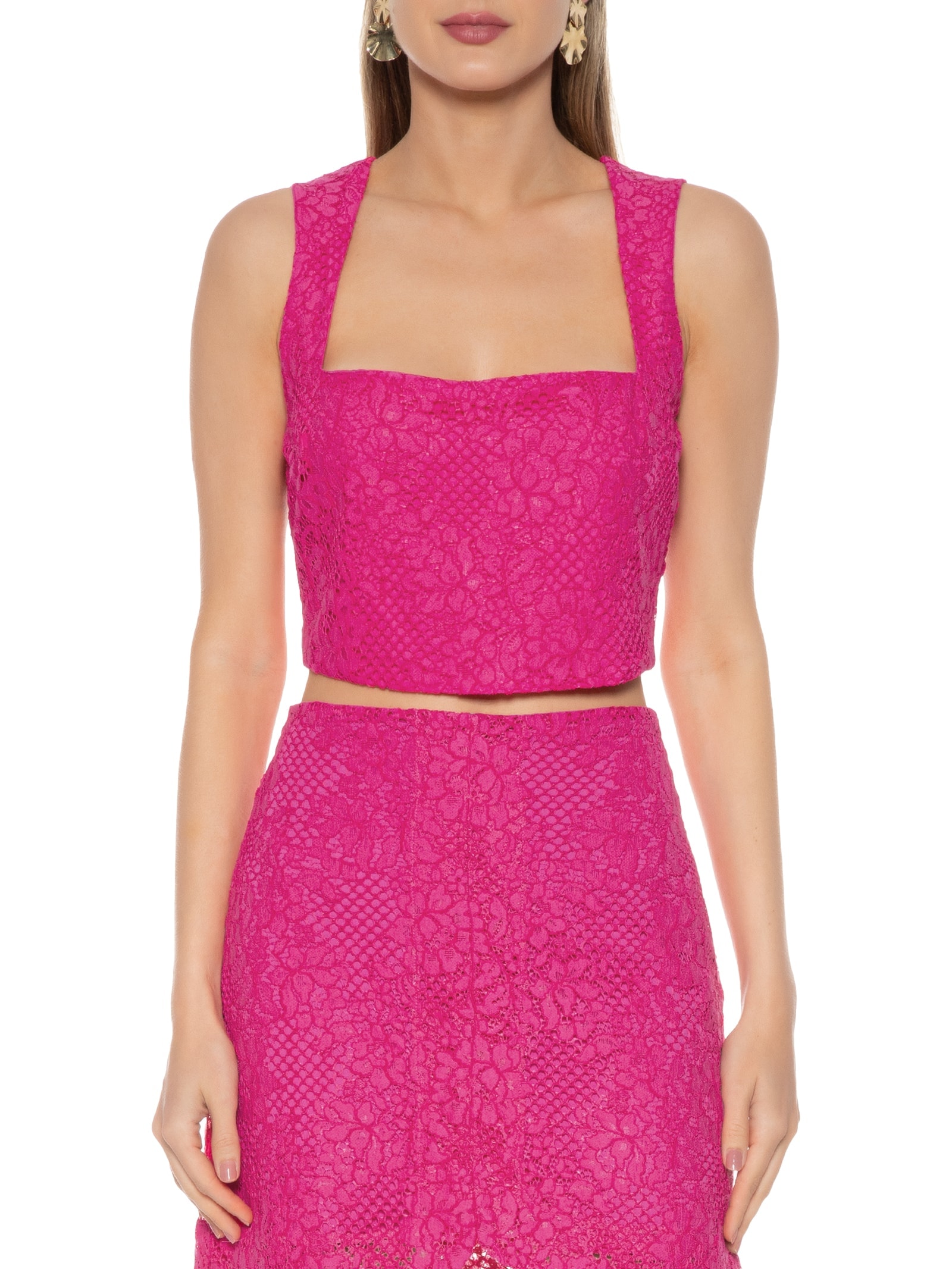 Top Renda Rosa Colcci